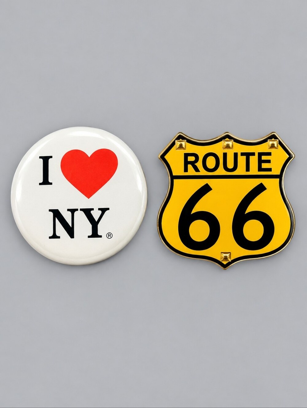 3/$30 Vintage 1980s I Love New York Pin and Light up Route 66 Accessory